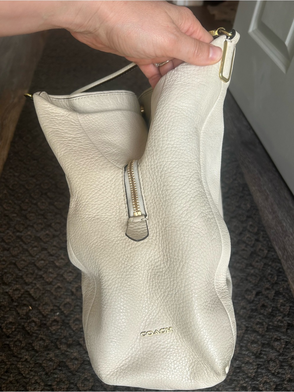 Coach Cream Pebbled Leather Hobo bag - Picture 4 of 13